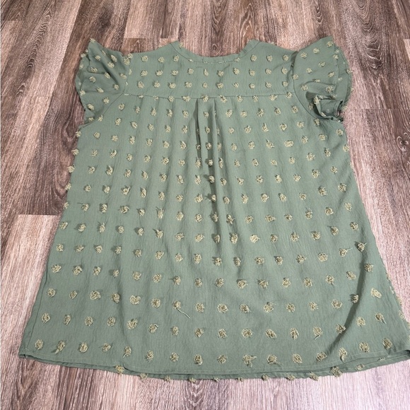 Merokeety Dark Sage Green Blouse Sz:2XL Cottagecore Boho Romantic Whimsy - Picture 5 of 5